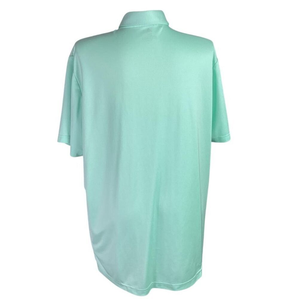 Adidas Golf Polo Shirt Men 2XL Green Blue Sport Striped Short Sleeve UPF 50 - Picture 6 of 7